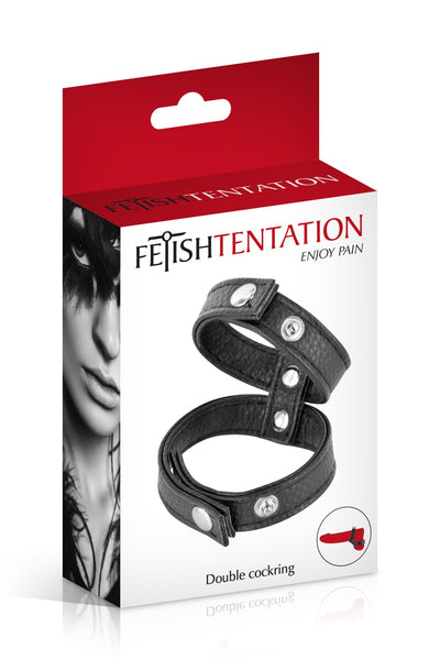 Двойное эрекционное кольцо с обхватом для мошонки Fetish Tentation Double Сockring - фото 3