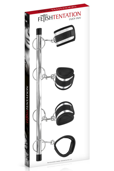 Фіксатор для рук і ніг Fetish Tentation Submission bar with 4 cuffs - фото 3