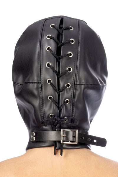 Капюшон з кляпом для БДСМ Fetish Tentation BDSM hood in leatherette with removable gag - фото 2