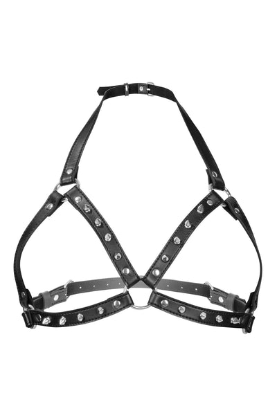 Портупея с металлическими шипами Fetish Tentation Sexy Adjustable Chest Harness - фото 1