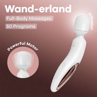 Main image for product index 7: Вібромасажер Satisfyer Wand-erland (White/Rosegold) (м'ята упаковка!!!)