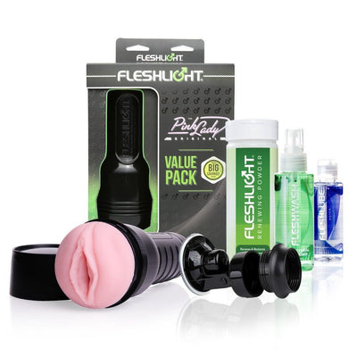 Мастурбатор Fleshlight Lady Original Value Pack: присоска, змазка, чищення і відновлення - фото 1