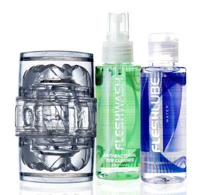 Мастурбатор Fleshlight Quickshot Vantage Value Pack: смазка и чистящее средство - фото 2