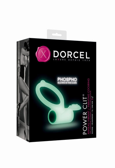 Эрекционное кольцо Dorcel Power Clit White PHOSPHO с вибрацией - фото 2