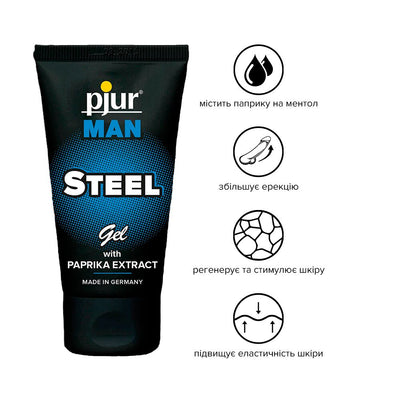 Main image for product index 2: Гель для пеніса стимулювальний pjur MAN Steel Gel