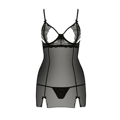 Прозрачная сорочка приталенная Passion QUENTRIS CHEMISE, трусики - фото 19