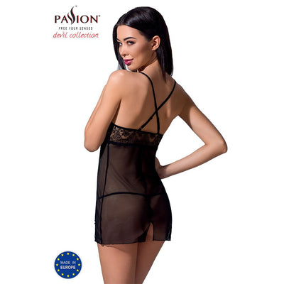 Прозрачная сорочка приталенная Passion QUENTRIS CHEMISE, трусики - фото 16