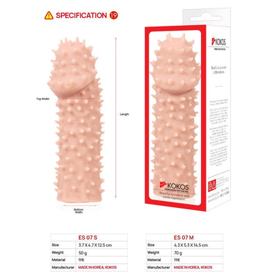 Main image for product index 4: Насадка на член Kokos Extreme Sleeve ES.07, потовщуюча, стимуляція точки G