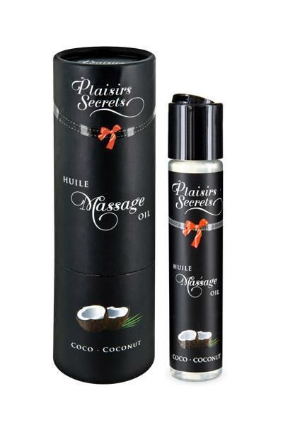 Массажное масло с афродизиаками, съедобное Plaisirs Secrets Coconut - фото 1