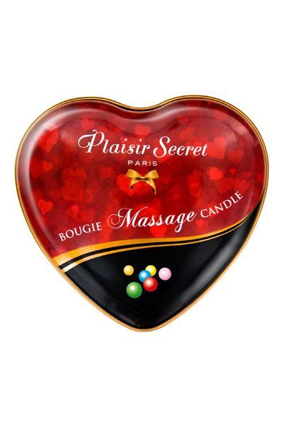 Main image for product index 2: Масажна свічка-серце Plaisirs Secrets Bubble Gum