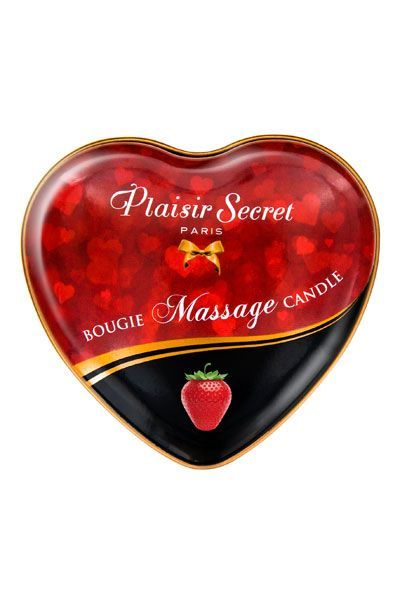 Масажна свічка-серце Plaisirs Secrets Strawberry - фото 2