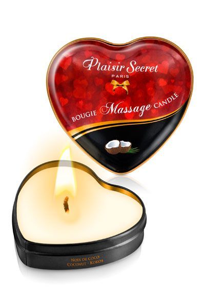 Массажная свеча-сердечко Plaisirs Secrets Coconut - фото 1