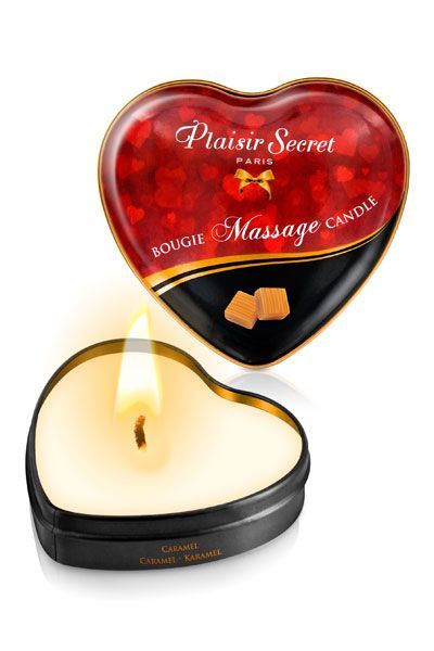 Массажная свеча-сердечко Plaisirs Secrets Caramel - фото 1
