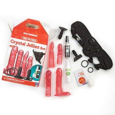 Main image for product index 6: Набор для страпона Doc Johnson Vac-U-Lock Crystal Jellies Set