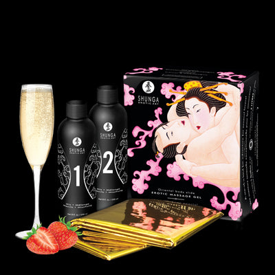 Main image for product index 3: Гель для NURU-массажа Shunga Oriental Body-to-Body – Sparkling Strawberry Wine и простыня