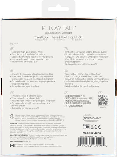 Роскошный вибратор Pillow Talk - Racy Teal с кристаллом Сваровски для точки G, подарочная упаковка - фото 10