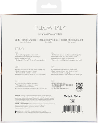 Розкішні вагінальні кульки PILLOW TALK - Frisky з кристалом, діаметр 3,2 см, вага 49-75 гр - фото 10