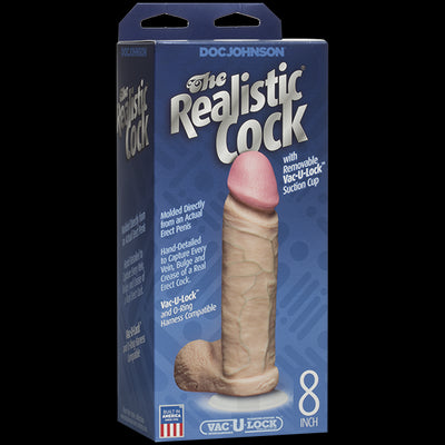 Main image for product index 6: Фаллоимитатор Doc Johnson The Realistic Cock White - PVC, Vack-U-Lock