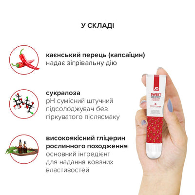 Main image for product index 4: Гель для клитора JO - Sweet Berry Heat, можно для поцелуев