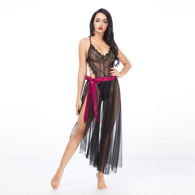 Main image for product index 1: Эротический полупрозрачный комплект боди с юбкой