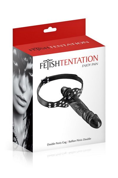 Кляп з подвійним фалоімітатором Fetish Tentation Double Penis Gag - фото 2