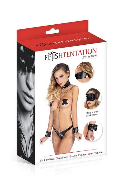 Main image for product index 3: Нашийник з наручниками і ланцюжком Fetish Tentation Neck and Wrist Chain Straps