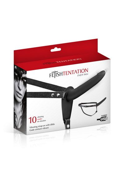 Страпон з вібрацією Fetish Tentation Vibrating Strap-On with Dildo - фото 6