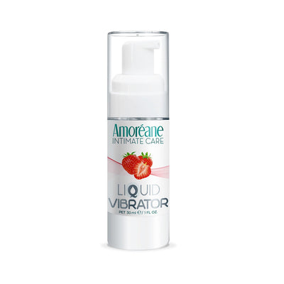 Лубрикант с эффектом вибрации Amoreane Med Liquid Vibrator Strawberry - фото 1