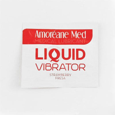 Пробник лубриканта с эффектом вибрации Amoreane Med Liquid Vibrator Strawberry - фото 1