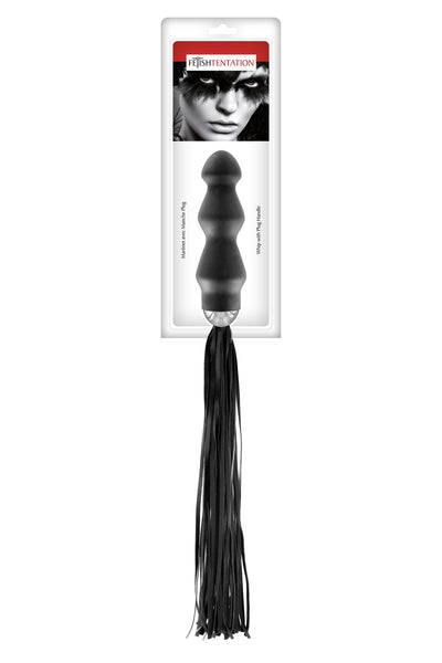 Флоггер с ручкой - анальным плагом Fetish Tentation Whip with Plug Handle - фото 2