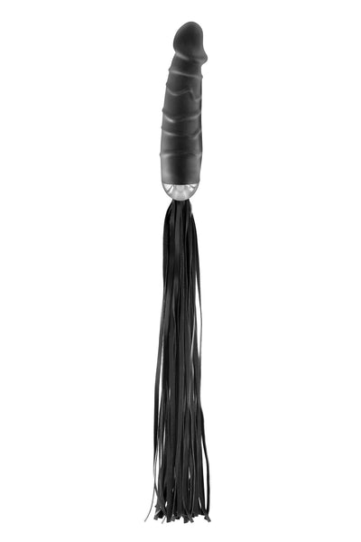 Флоггер с ручкой-дилдо Fetish Tentation Whip with Dildo Handle - фото 1