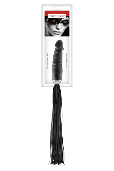 Флоггер с ручкой-дилдо Fetish Tentation Whip with Dildo Handle - фото 2
