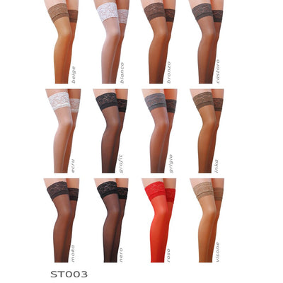 Main image for product index 4: Чулки на ажурной силиконовой резинке Passion ST003 grafit