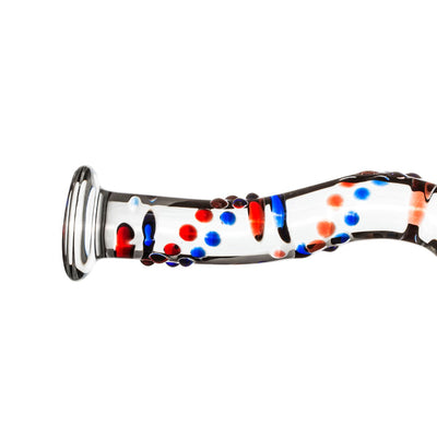 Стеклянный дилдо с изгибами и рисунком Gildo Glass Dildo No. 3 - фото 3