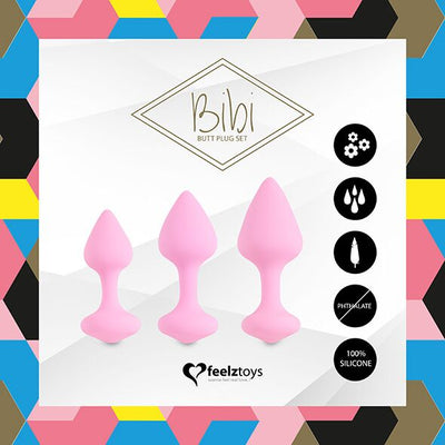 Набір силіконових анальних пробок FeelzToys - Bibi Butt Plug Set - фото 6