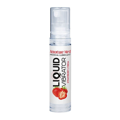 Лубрикант с эффектом вибрации Amoreane Med Liquid Vibrator Strawberry - фото 2
