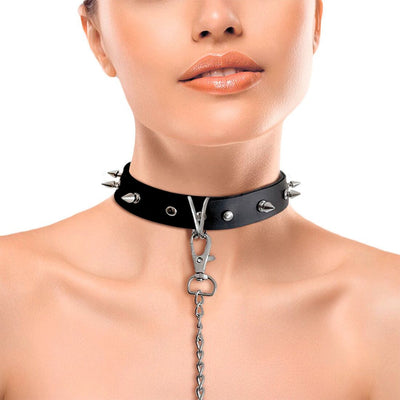 Нашийник з повідцем Art of Sex - Collar Spikes and Leash - фото 1