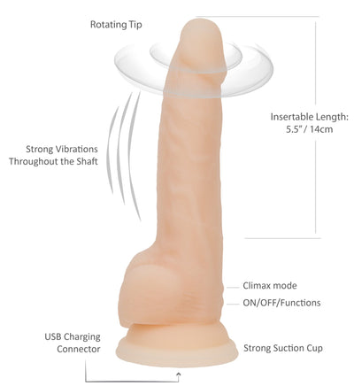 Main image for product index 4: Фаллоимитатор с вибрацией и ротацией Naked ADDICTION James Rotating & Vibrating Dong