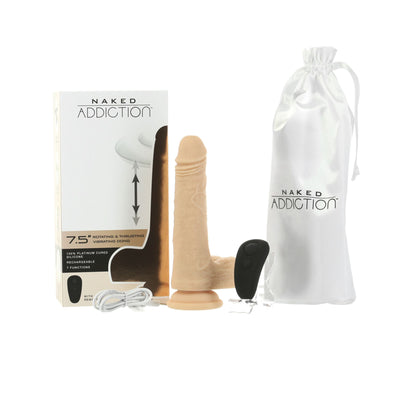 Фалоімітатор з ротацією та пульсацією Naked ADDICTION The Freak Rotating & Thrusting Vibrating - фото 6