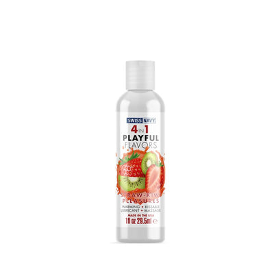 Лубрикант на водній основі Swiss Navy 4 in 1 Straw-Kiwi Pleasures - фото 1