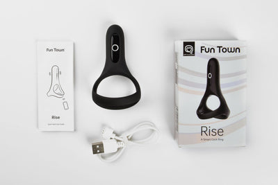 Main image for product index 4: Подвійне ерекційне кільце Fun Town Rise Turquoise, керування зі смартфона