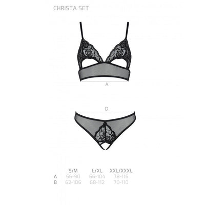 Main image for product index 11: Комплект бра та відкритими трусиками Passion CHRISTA SET Open Bra