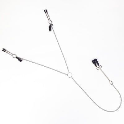 Затискач для сосків та клітора Art of Sex - Nipple and clit clamps Black Pearl - фото 1