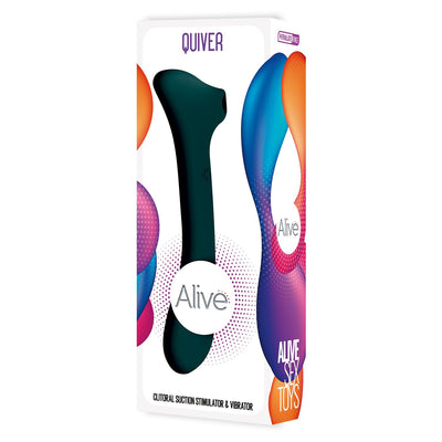 Вибратор и вакуумный клиторальный стимулятор 2-в-1 Alive Quiver - фото 5
