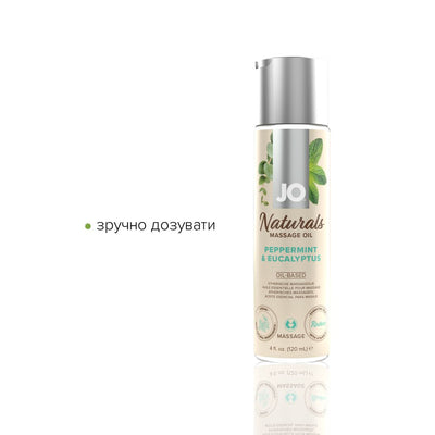 Main image for product index 3: Масажна олія JO Naturals Massage Oil Peppermint & Eucalyptus з ефірними оліями