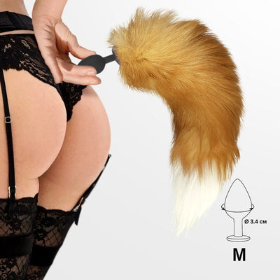 Main image for product index 10: Силиконовая анальная пробка Art of Sex Fox с хвостом из натурального меха