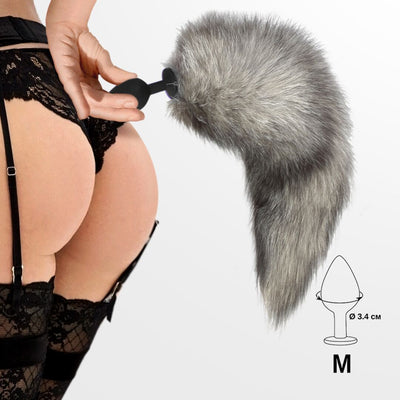 Main image for product index 15: Силиконовая анальная пробка Art of Sex Fox с хвостом из натурального меха