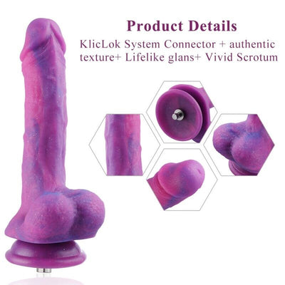 Фалоімітатор з вібрацією для секс-машин Hismith Silicone Dildo with Vibe, KlicLok - фото 13