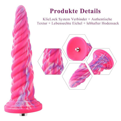 Main image for product index 2: Фантазийный фаллоимитатор для секс-машин Hismith Silicone Dildo rose Monster Series, KlicLok