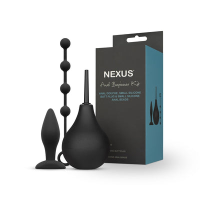 Набір новачка для анальної стимуляції Nexus ANAL BEGINNER KIT, спринцівка, анальне намисто і пробка - фото 2